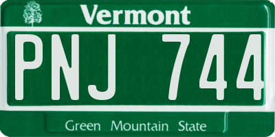 VT license plate PNJ744