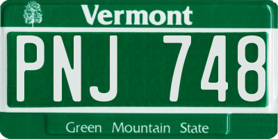 VT license plate PNJ748