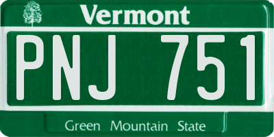 VT license plate PNJ751