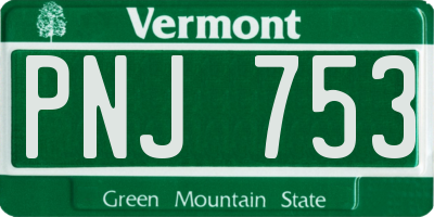 VT license plate PNJ753