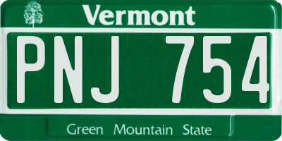 VT license plate PNJ754