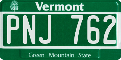 VT license plate PNJ762