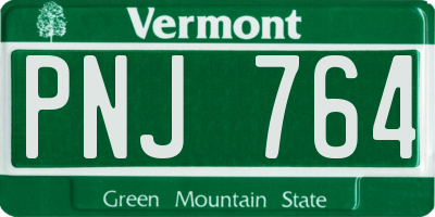 VT license plate PNJ764