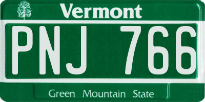 VT license plate PNJ766