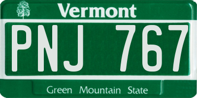 VT license plate PNJ767