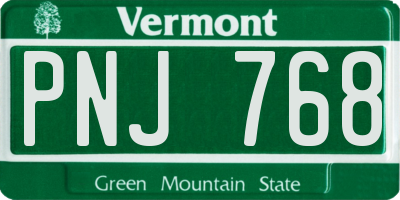 VT license plate PNJ768