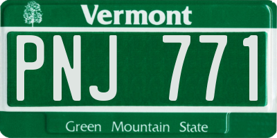 VT license plate PNJ771