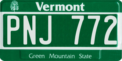 VT license plate PNJ772