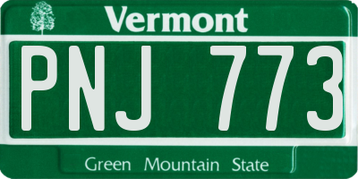 VT license plate PNJ773