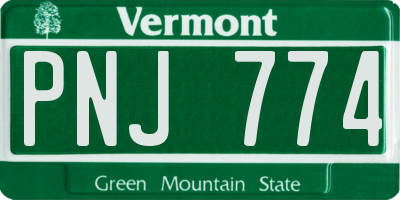 VT license plate PNJ774