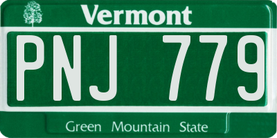 VT license plate PNJ779