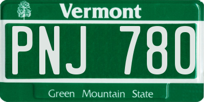 VT license plate PNJ780