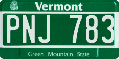 VT license plate PNJ783