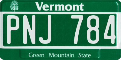 VT license plate PNJ784