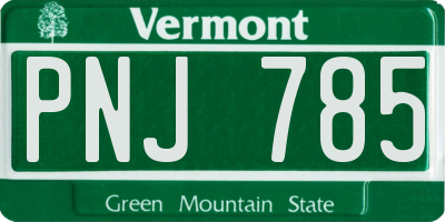 VT license plate PNJ785