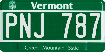 VT license plate PNJ787