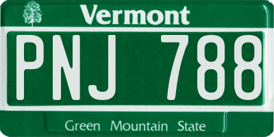 VT license plate PNJ788