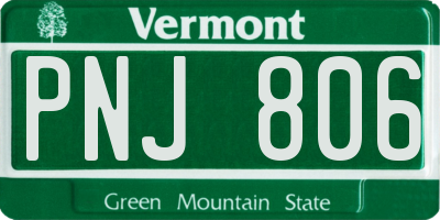 VT license plate PNJ806
