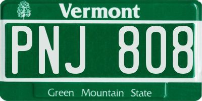 VT license plate PNJ808