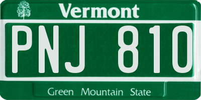 VT license plate PNJ810