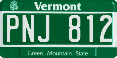 VT license plate PNJ812