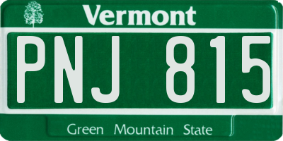 VT license plate PNJ815