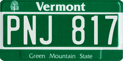 VT license plate PNJ817