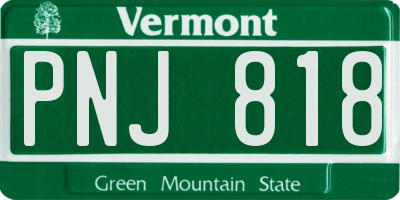 VT license plate PNJ818