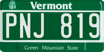 VT license plate PNJ819