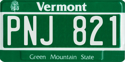 VT license plate PNJ821