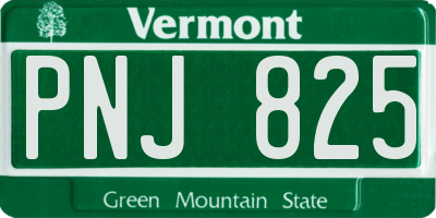 VT license plate PNJ825