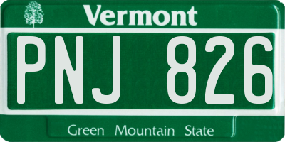 VT license plate PNJ826