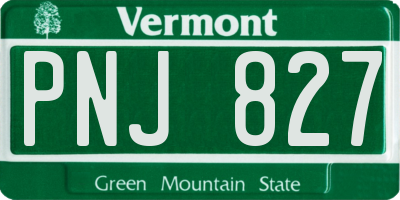 VT license plate PNJ827