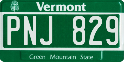 VT license plate PNJ829
