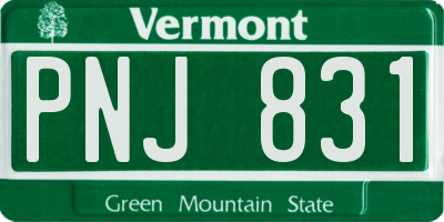 VT license plate PNJ831