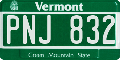 VT license plate PNJ832