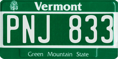 VT license plate PNJ833