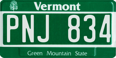 VT license plate PNJ834