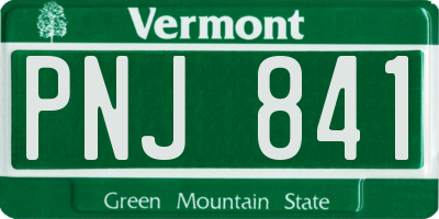 VT license plate PNJ841