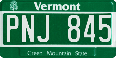 VT license plate PNJ845