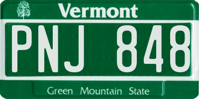 VT license plate PNJ848