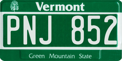 VT license plate PNJ852
