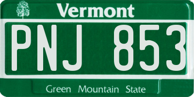 VT license plate PNJ853