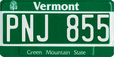 VT license plate PNJ855