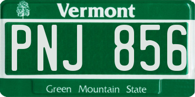 VT license plate PNJ856