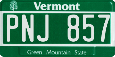 VT license plate PNJ857