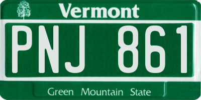 VT license plate PNJ861