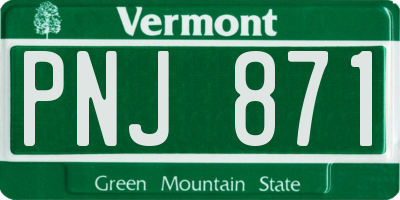 VT license plate PNJ871
