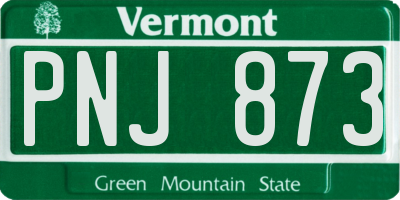 VT license plate PNJ873