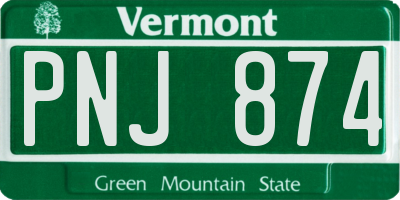 VT license plate PNJ874